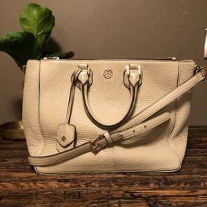Tory Burch Robinson Double Zip Tote pebble leather
